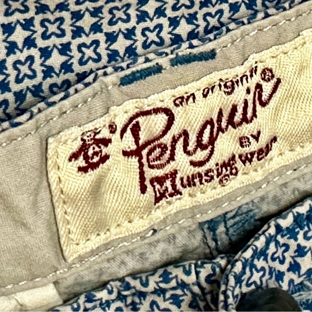 Original Penguin Blue Pattern Flat Front Shorts T… - image 7